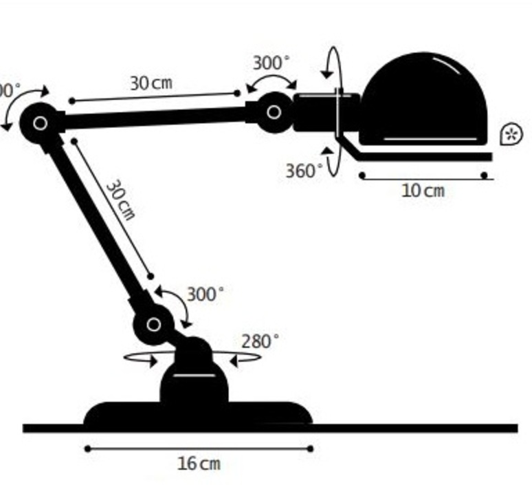 Signal 2 bras jean louis domecq lampe de bureau desk lamp  jielde si333 ral9011  design signed 107648 product