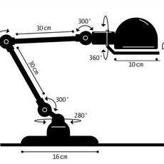 Signal 2 bras jean louis domecq lampe de bureau desk lamp  jielde si333 ral9011  design signed 107648 thumb