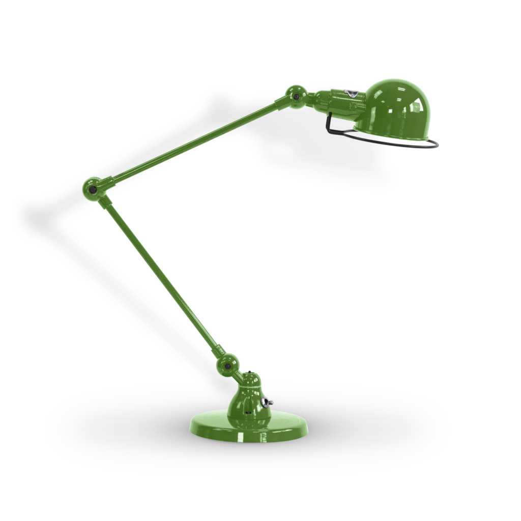 Desk lamp, Signal 2 bras, SI333, herb green, shiny, Ø16cm