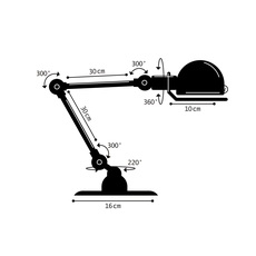 Lampe de bureau signal s1333 moutarde led k lm l16cm h60cm jielde 154388 thumb