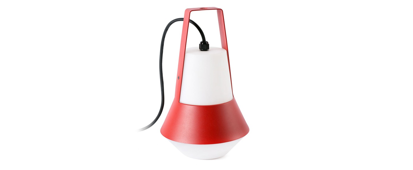 Lampe de jardin baladeuse cat rouge h32cm faro normal