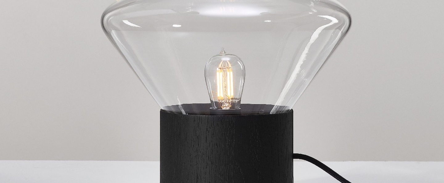banner-image Lampe muffins noir verre transparent h34 5cm o36cm brokis normal