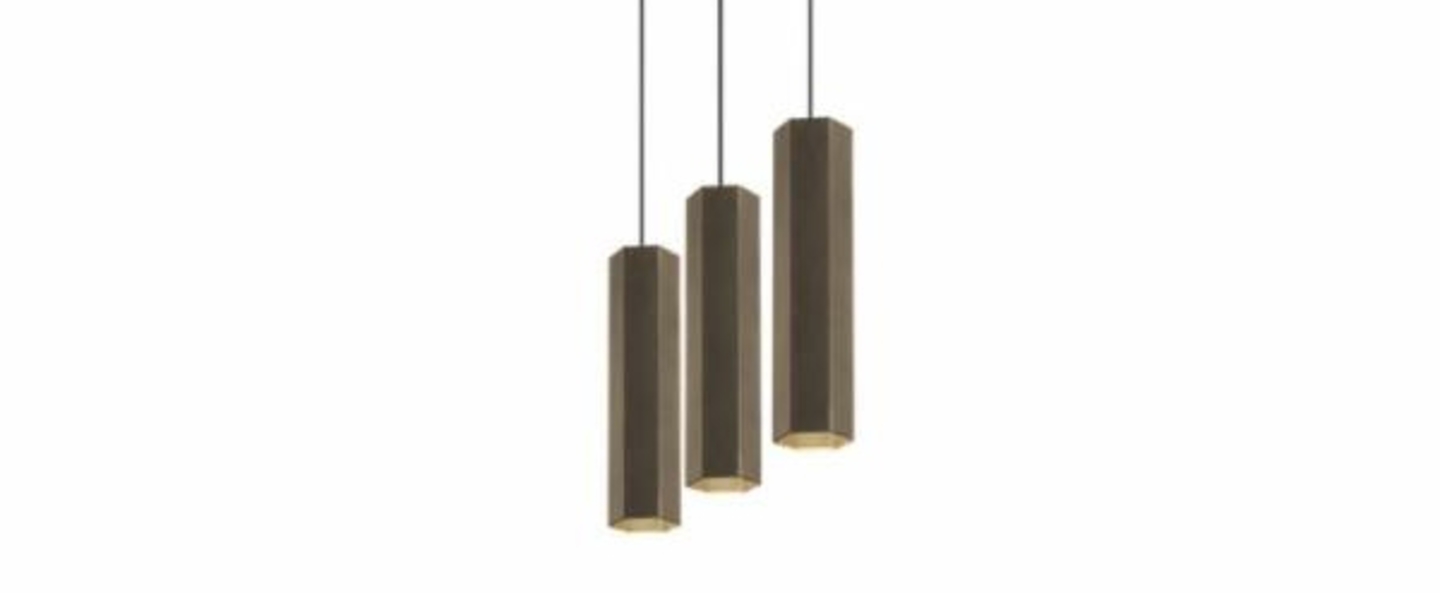 Lustre 3 suspensions hexo multi 3 0 par16 bronze l90cm o7 7 wever ducre normal