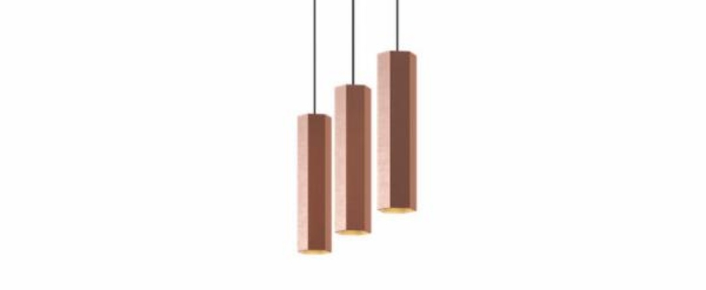 Lustre 3 suspensions hexo multi 3 0 par16 cuivre l90cm o7 7 wever ducre normal