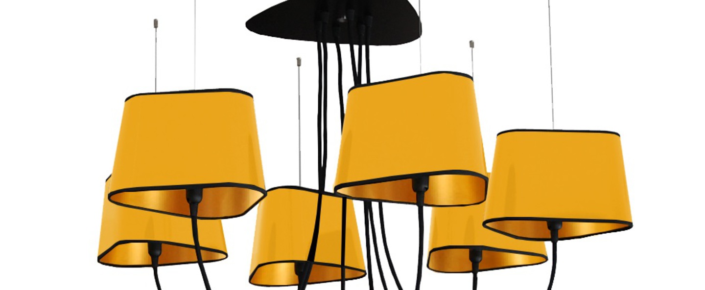 Lustre 6 petit nuage jaune et or o94 cm designheure normal