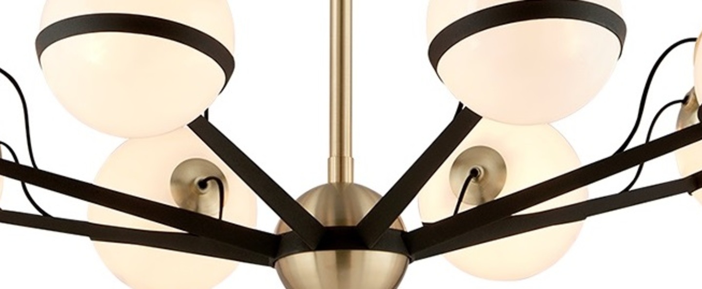 Lustre ace laiton noir o96cm h23cm hudson valley lighting group normal