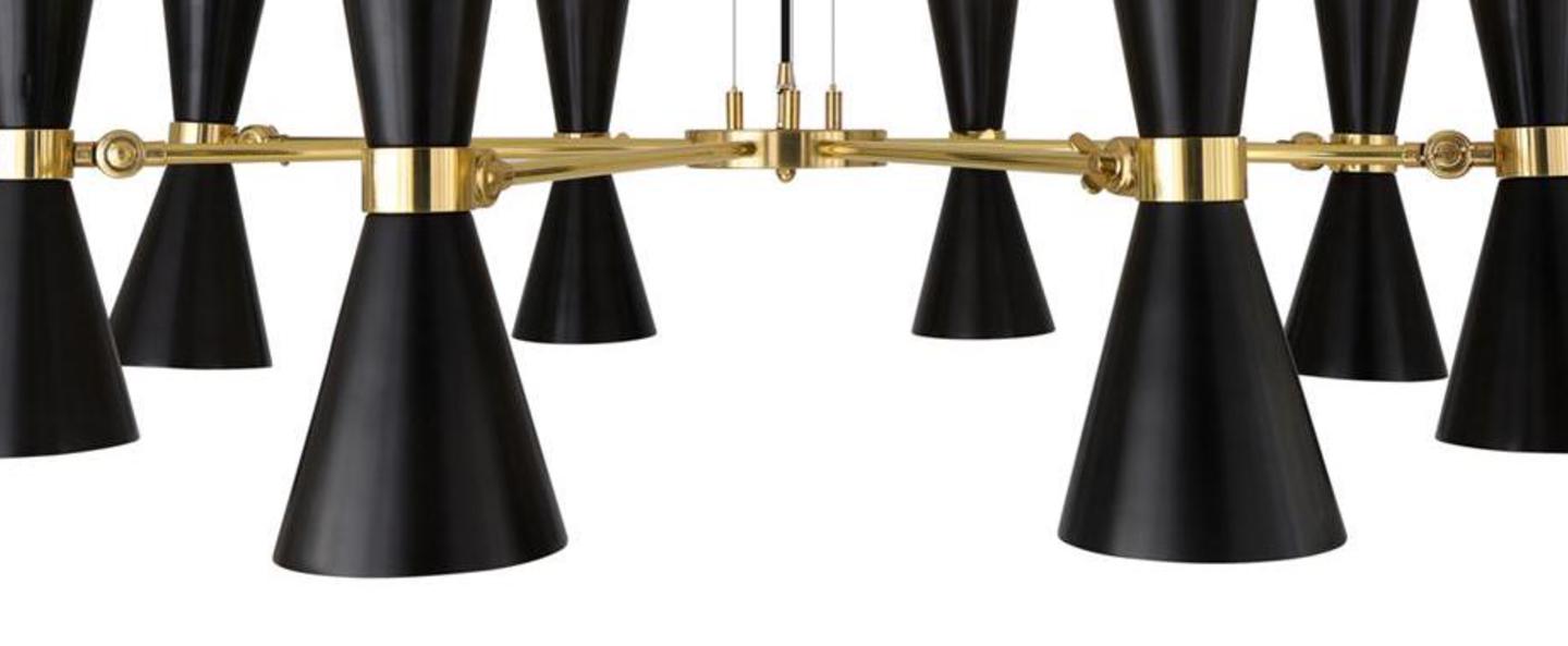 Lustre cairo 8 bras noir mat o115cm h36cm mullan lighting normal