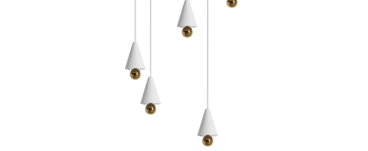 Lustre cherry chandeliere blanc led dim 3000k 5 1040 lm o65cm h5cm petite friture normal