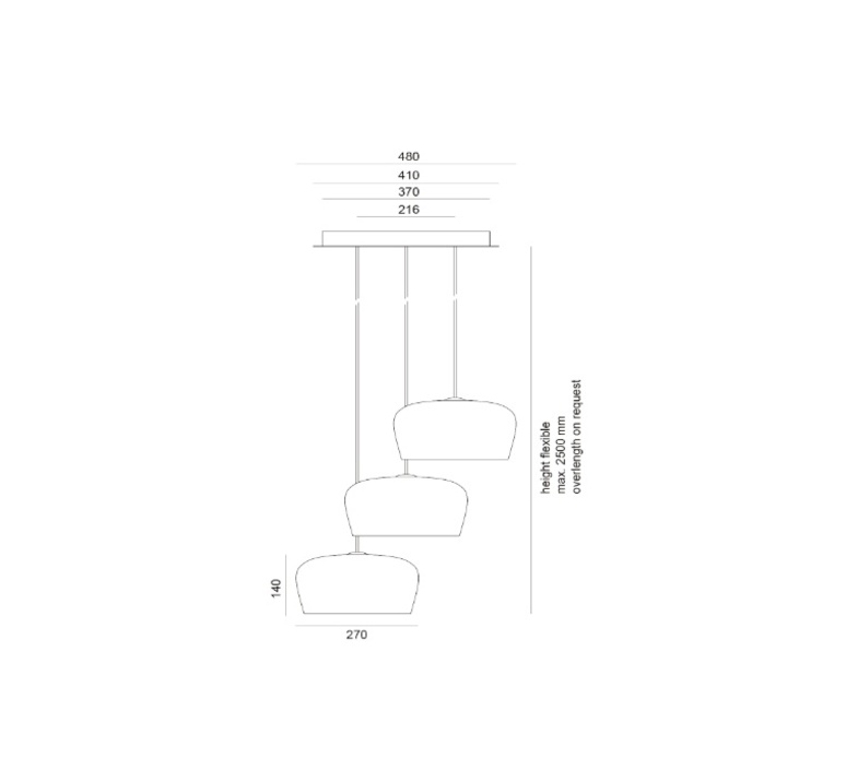 Lustre, Coppola Chandelier 3, noir et or, H250cm, L48cm ...