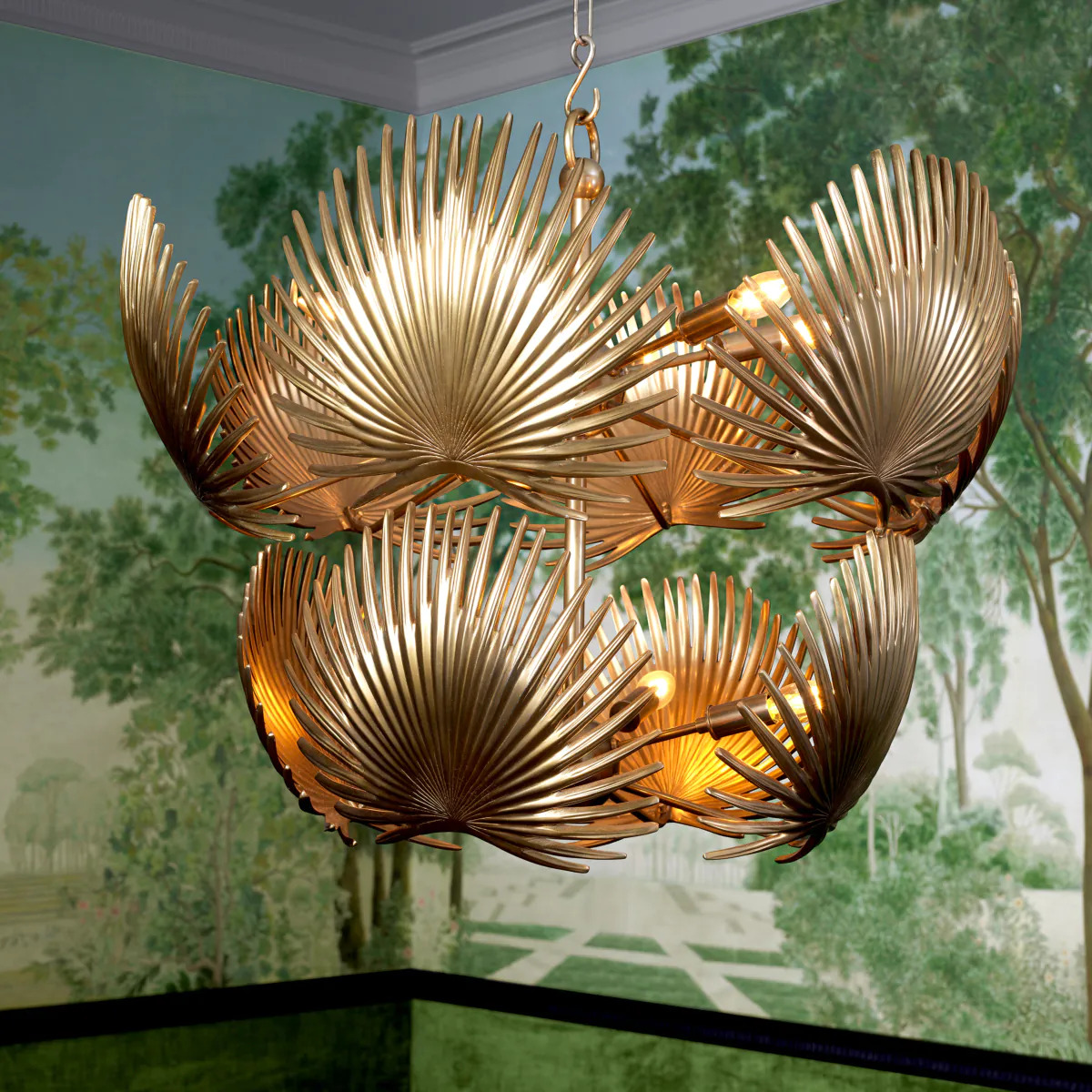 Chandelier, Foliage, vintage brass, Ø80cm, H67cm - Eichholtz