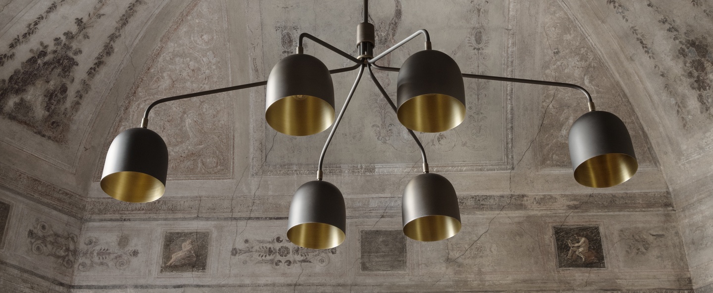 Lustre howard bronze laiton l133 6cm h60 4cm gubi normal