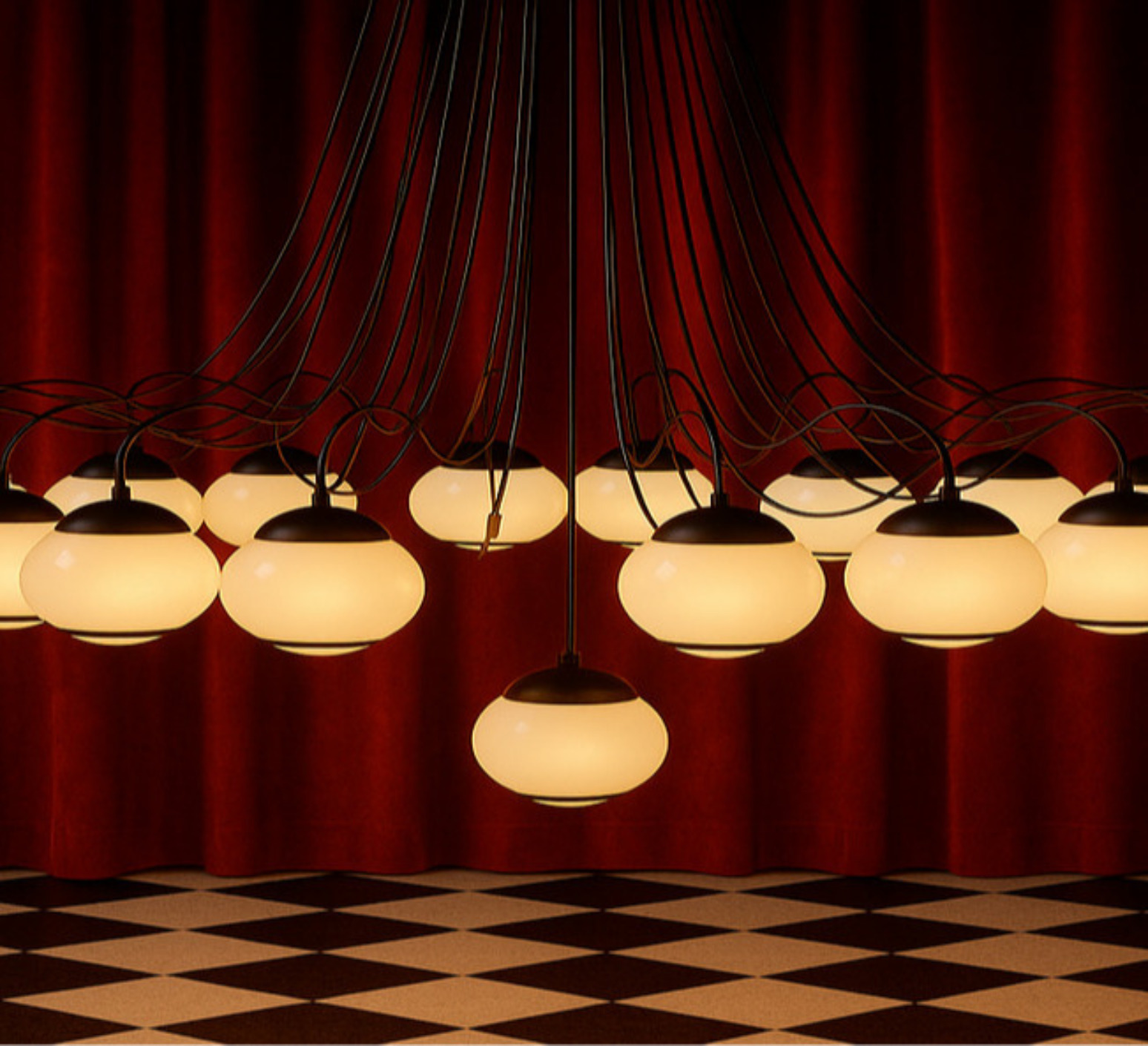 Chandelier, Model 2109/24/14, black, Ø134 cm, H160 cm - Astep