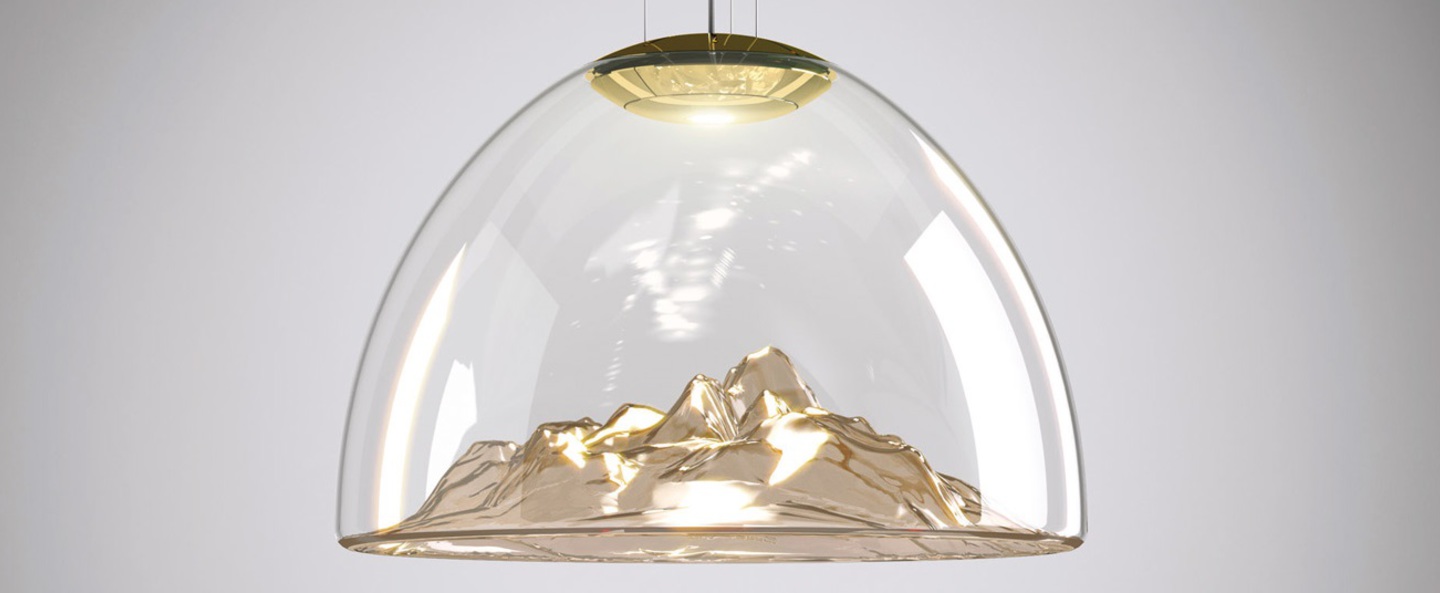 Lustre mountain view cristal ambre or o55cm axo light normal