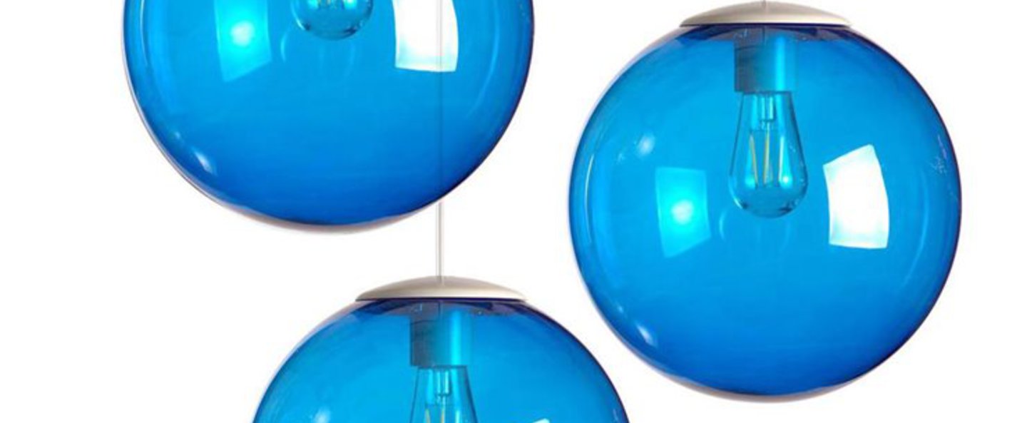 Lustre spheremaker 3 spheres bleu led o50cm h25 a 50cm fatboy normal