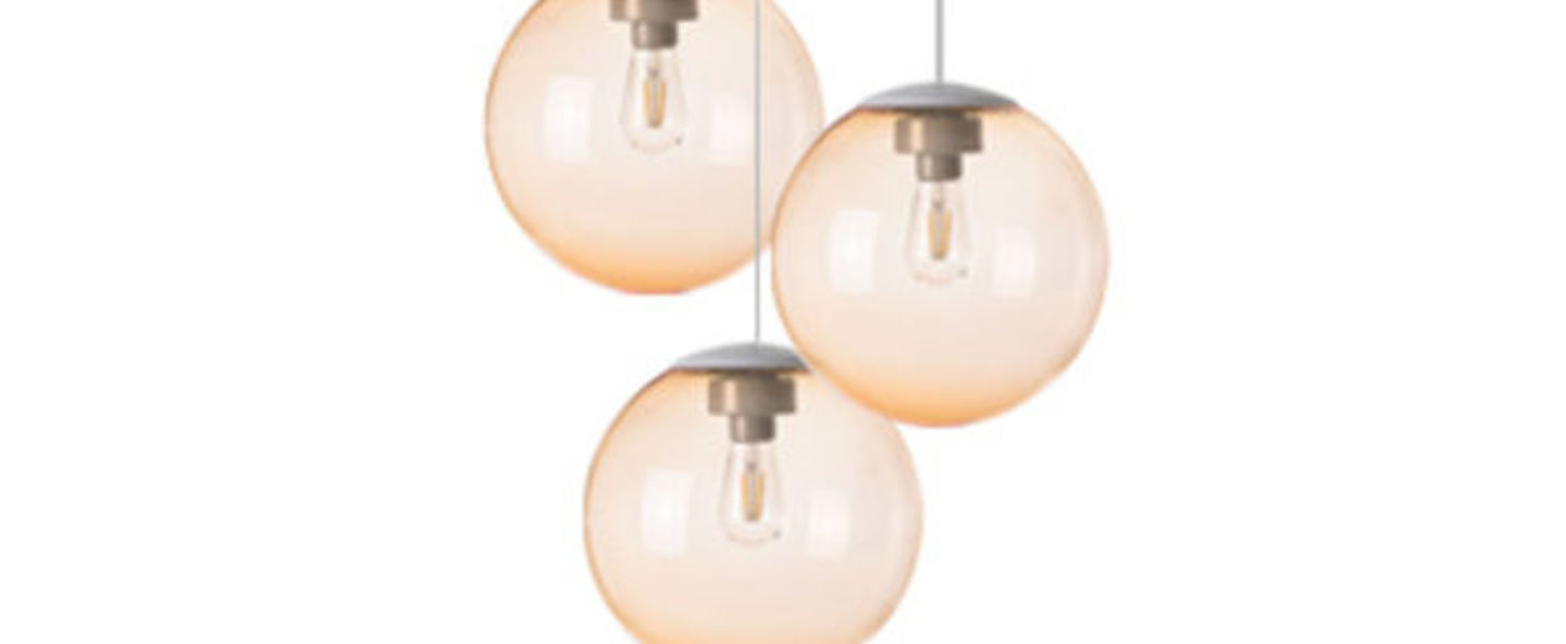 Lustre spheremaker 3 spheres orange claire led o50cm h25 a 50cm fatboy normal