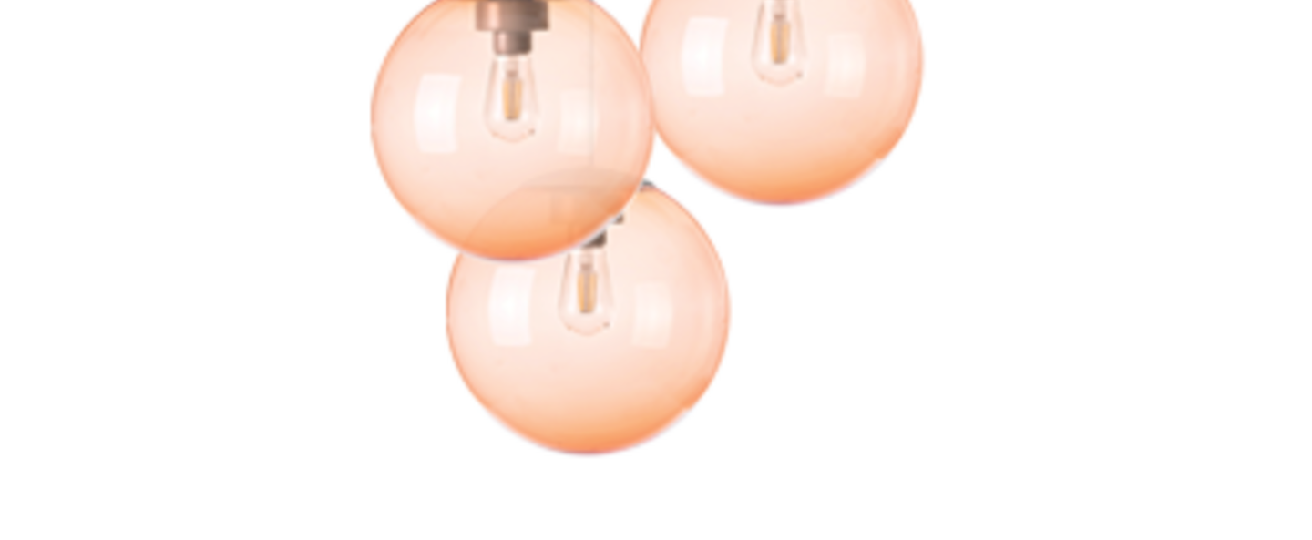 Lustre spheremaker 3 spheres orange led o50cm h25 a 50cm fatboy normal