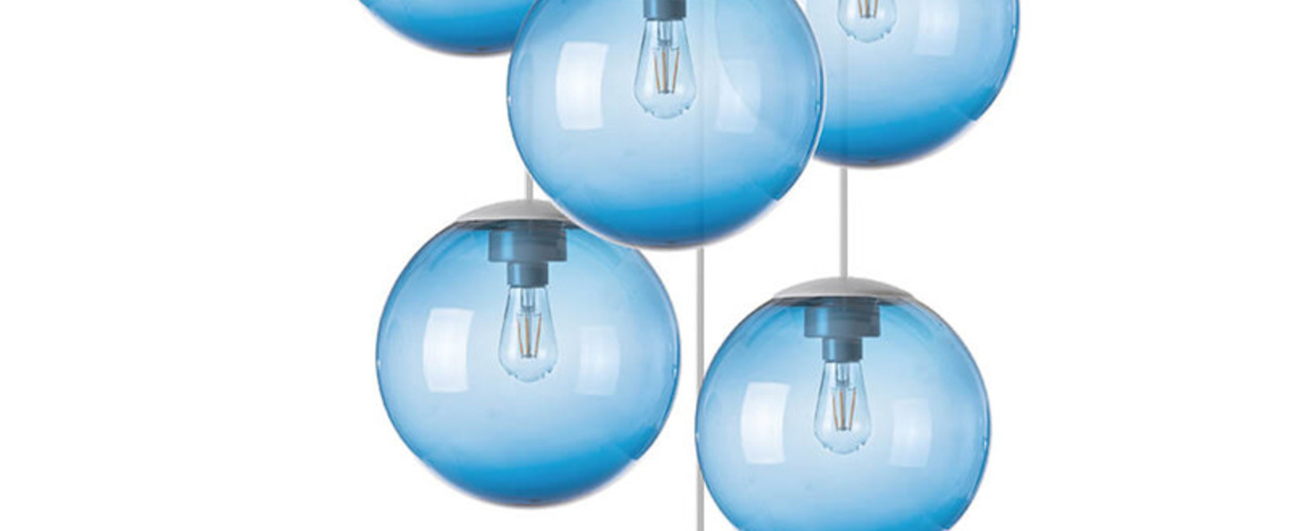 Lustre spheremaker 6 spheres bleu led o60cm h25 a 150cm fatboy normal