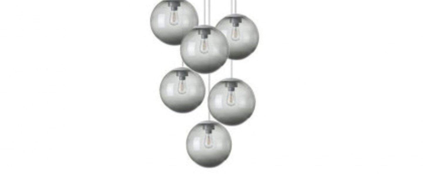 Lustre spheremaker 6 spheres gris led o60cm h25 a 150cm fatboy normal