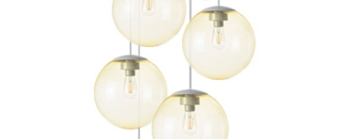 Lustre spheremaker 6 spheres jaune led o60cm h25 a 150cm fatboy normal