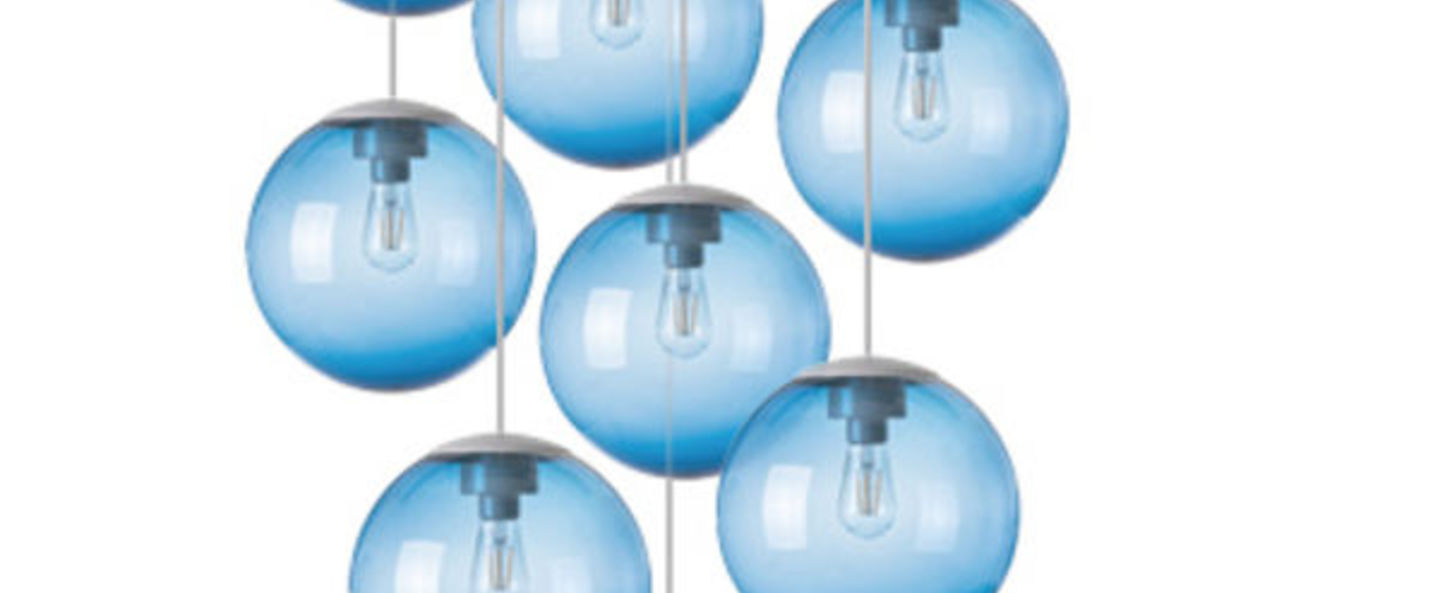 Lustre spheremaker 9 spheres bleu led o90cm h25 a 225cm fatboy normal