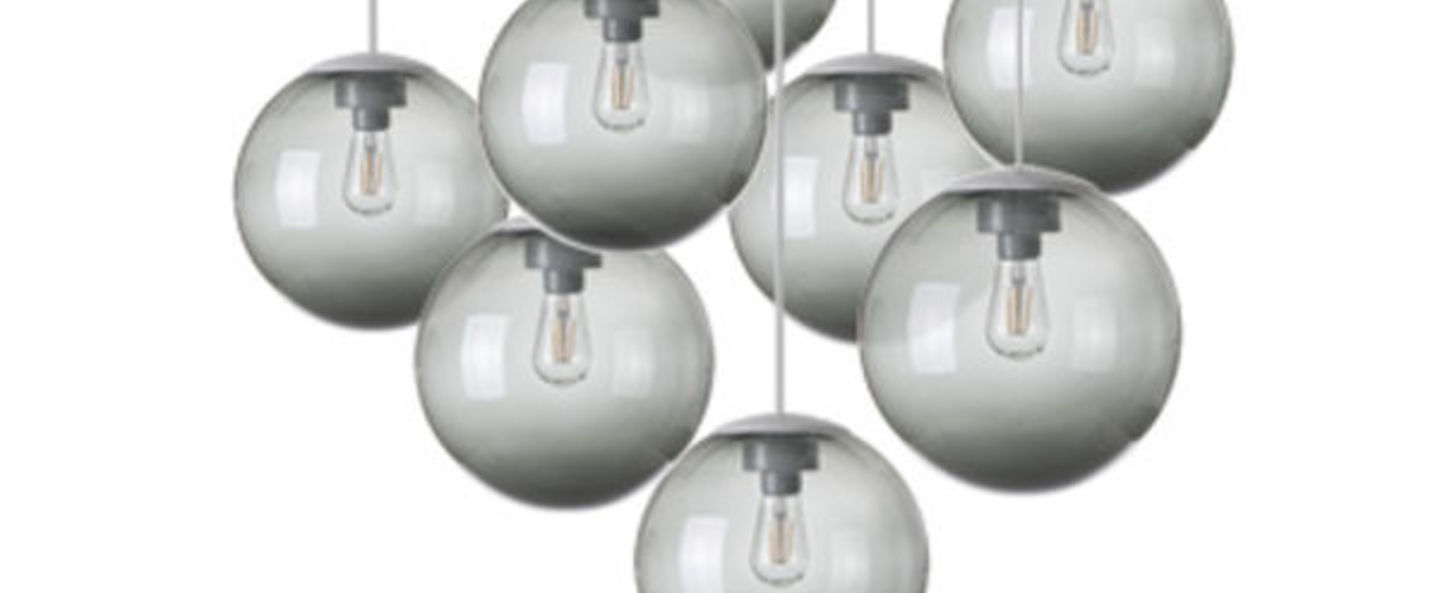 Lustre spheremaker 9 spheres gris led o90cm h25 a 225cm fatboy normal