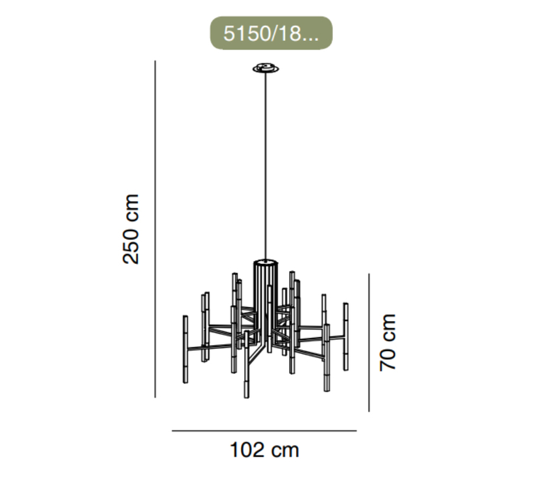 Thelight 18 bras  cristian cubina lustre chandelier  alma light 5150 181  design signed nedgis 116105 product