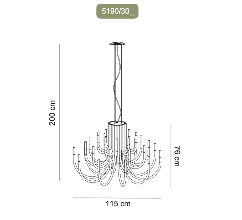 Thepalm 30 bras  cristian cubina lustre chandelier  alma light 5190 300  design signed nedgis 116059 product