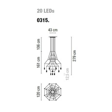 Wireflow 0315 arik levy lustre chandelier  vibia 031504 1a  design signed nedgis 170394 thumb