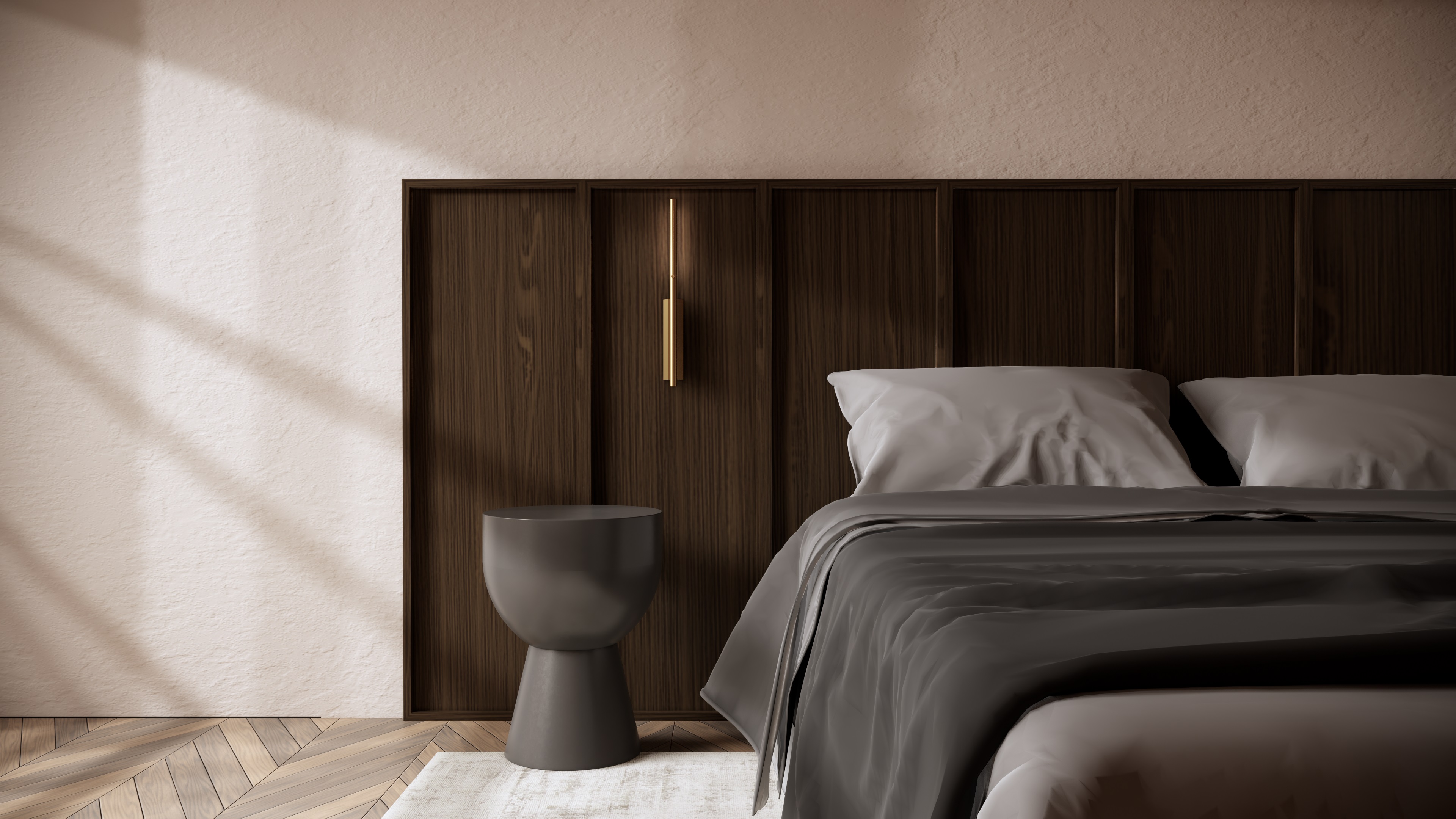 WWW_WOODHANGER ウォールナット　WHAT WE WANT Single panel for headboard, Wallwood, straight, walnut, L40cm