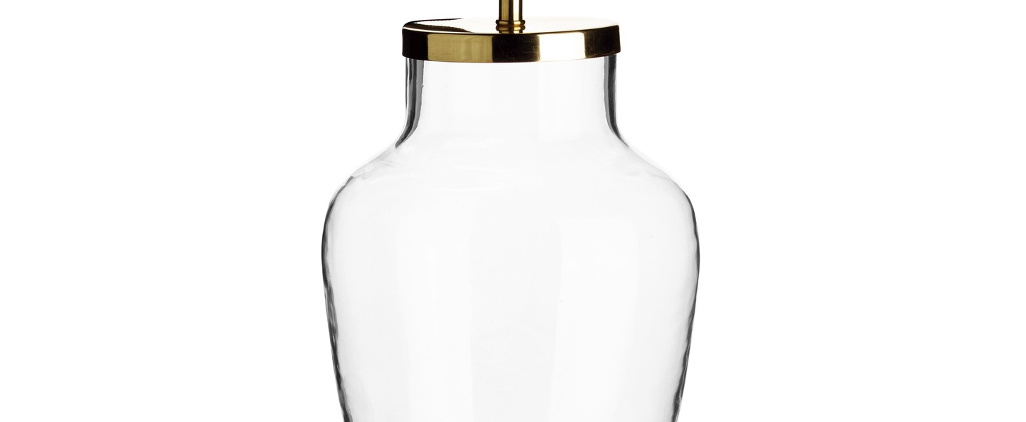 banner-image Pied de lampe verre transparent et laiton m o19 cm h30cm tine k home normal