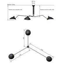 3 bras pivotants serge mouille editionssergemouille p3b noir luminaire lighting design signed 20850 thumb