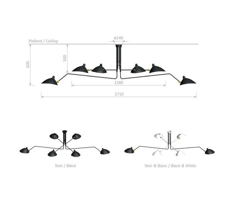 3 bras pivotants serge mouille editionssergemouille p3b noir luminaire lighting design signed 76719 product