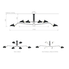 3 bras pivotants serge mouille editionssergemouille p3b noir luminaire lighting design signed 76719 thumb