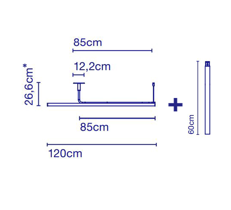 Ambrosia 120 60cm studio ciszak dalmas plafonnier ceiling light  marset a704 001 15 27k 2x a704 006 15  design signed nedgis 121425 product