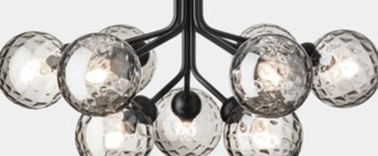 Plafonnier apiales 9 ceiling noir satin verre l59 5cm h39 9cm nuura normal