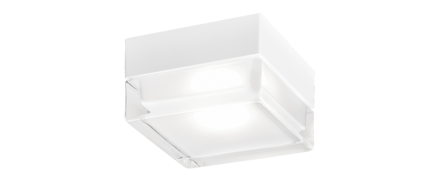 Plafonnier blas 2 0 blanc et transparent ip65 led 3000k 640lm o13cm h7 9cm wever ducre normal