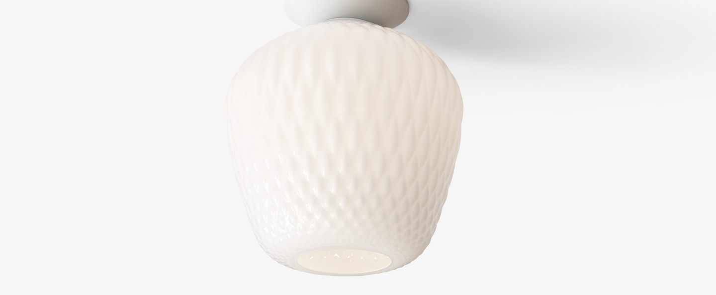 Plafonnier blown sw5 blanc opalin led o28cm h34cm andtradition normal