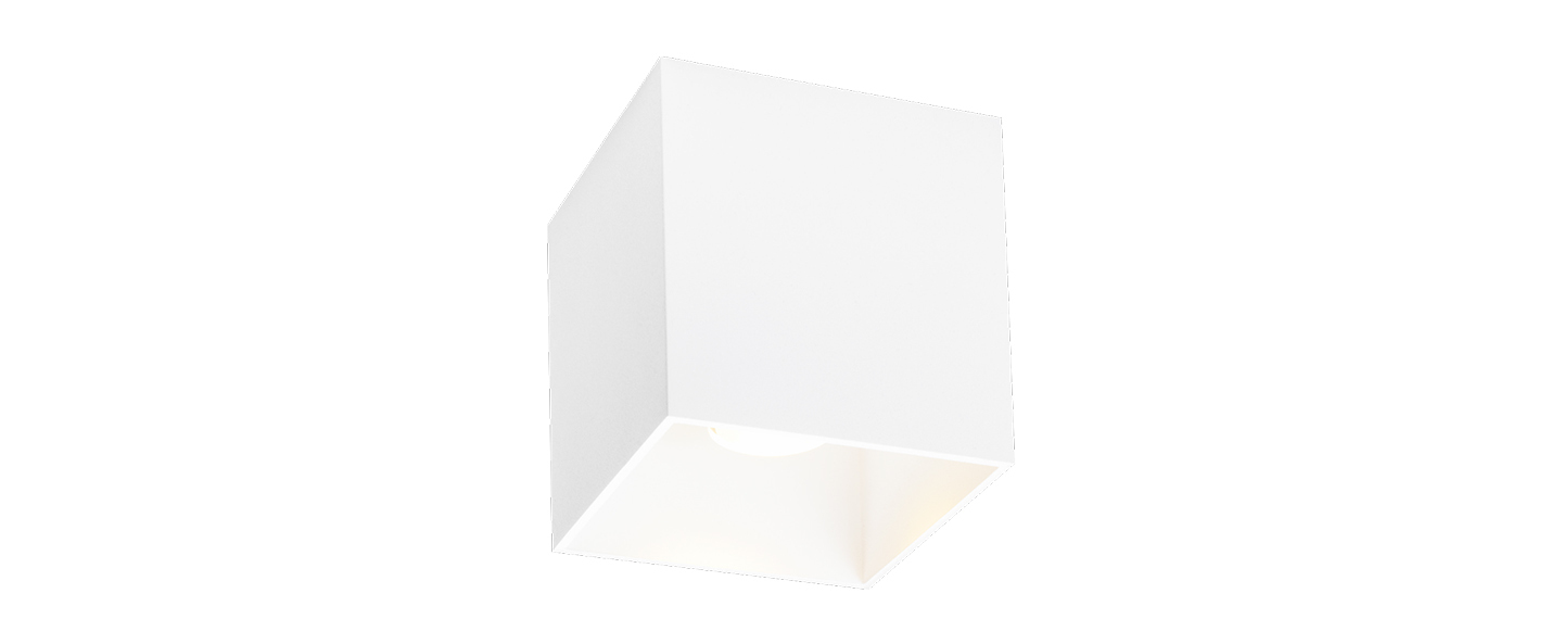 Plafonnier box 1 0 outdoor blanc ip65 led 2700k 580lm l10cm h10cm wever ducre normal