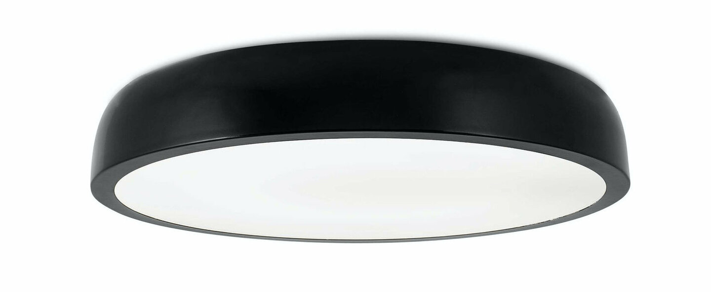 Plafonnier cocotte noir led 3000k 1300lm o43cm h8 5cm faro normal