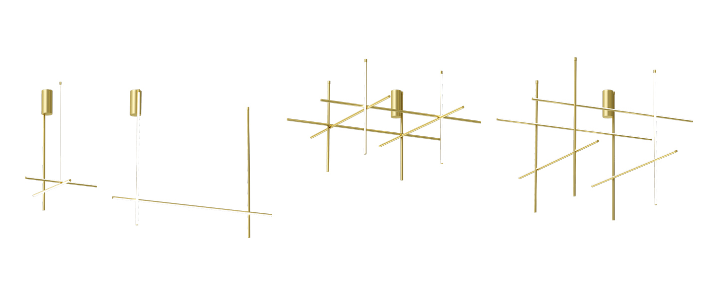 banner-image Plafonnier coordinates ceiling 2 champagne led 2700k 3660lm l176 2cm h137 2cm flos normal