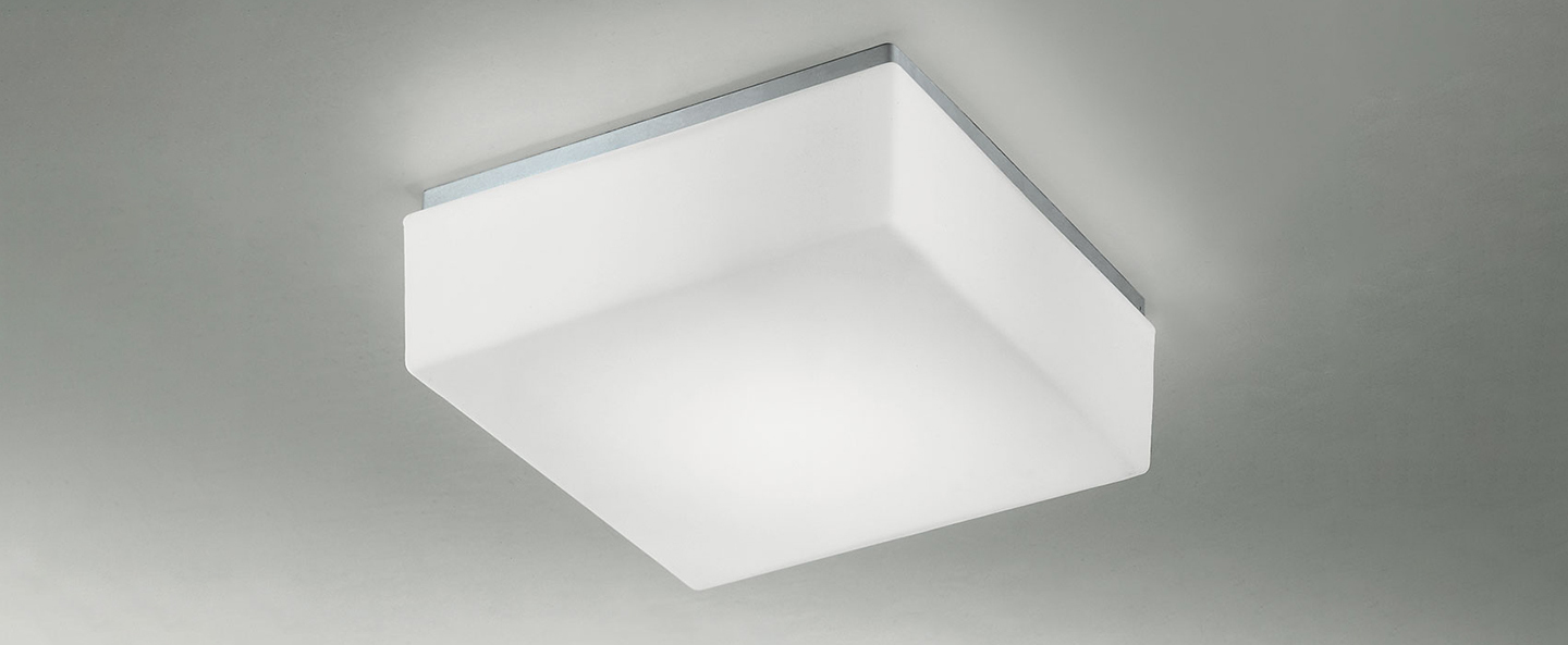 Plafonnier cubi p pl 28 blanc led 3000k 1800lm l28cm h10cm leucos normal