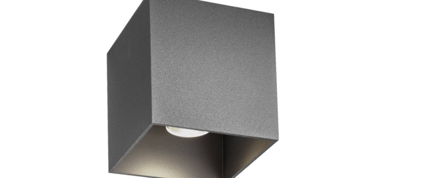 Plafonnier exterieur box 1 0 gris ip65 led 8w 2700k 600lm l10cm h10cm wever ducre normal