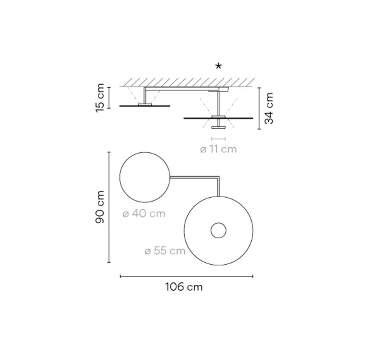 Flat 5910 ichiro iwasaki plafonnier ceiling light  vibia 5910731a  design signed nedgis 140470 product