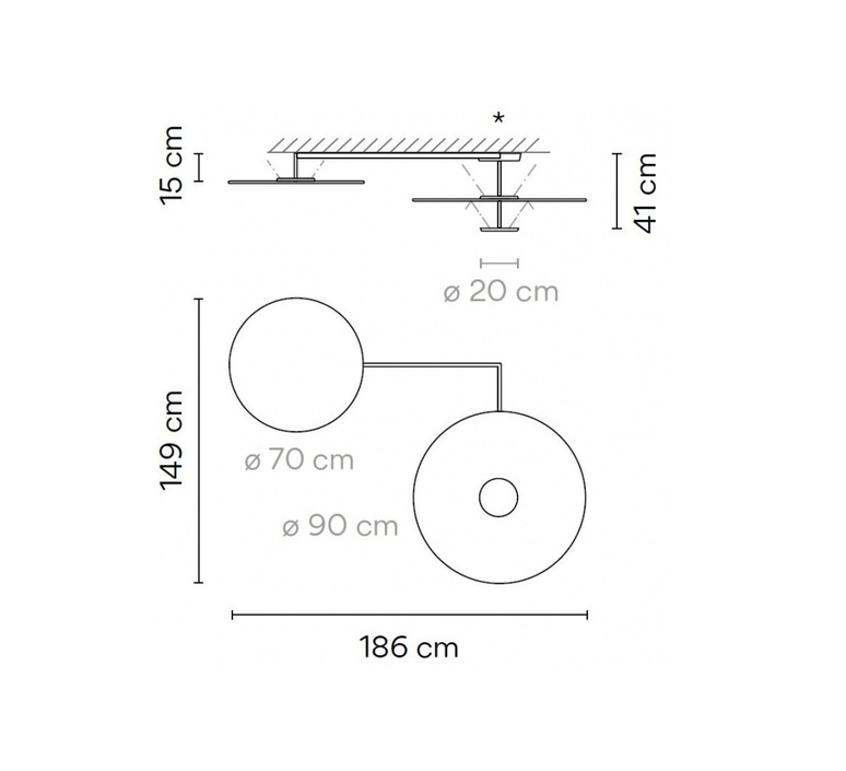 Flat 5924 ichiro iwasaki plafonnier ceiling light  vibia 592410 1a  design signed nedgis 157452 product