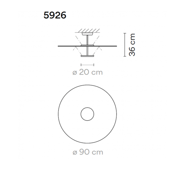 Flat 5926 ichiro iwasaki plafonnier ceiling light  vibia 592610 1a  design signed nedgis 158571 product