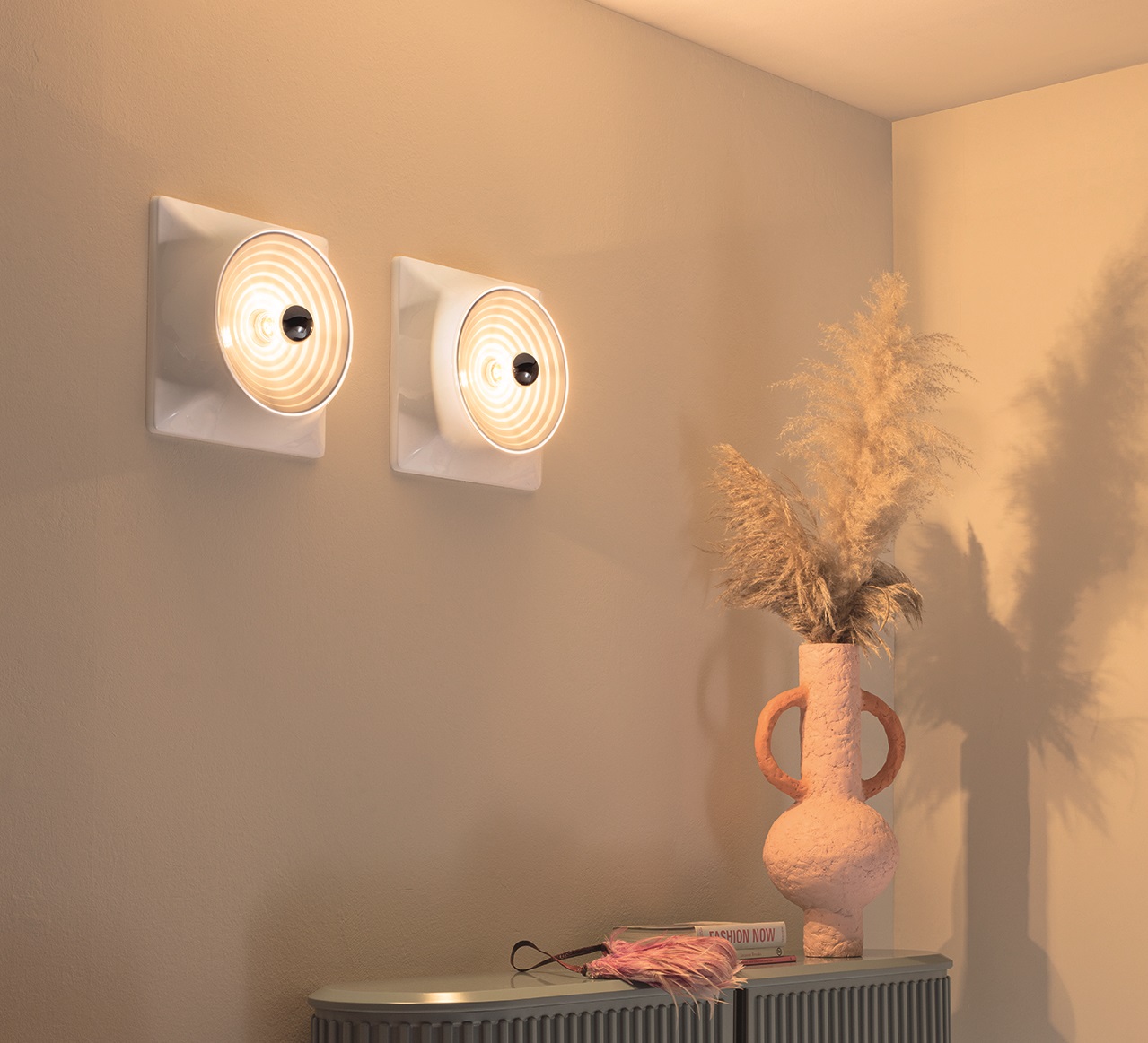 Wall or ceiling light, Goletta, white, L29,2cm, H14,6cm - Stilnovo