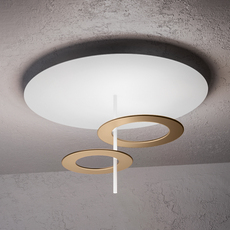 Hula hoop s2 marco pagnoncelli plafonnier ceiling light  icone hula hoop p2 blanc laiton  design signed nedgis 175799 thumb