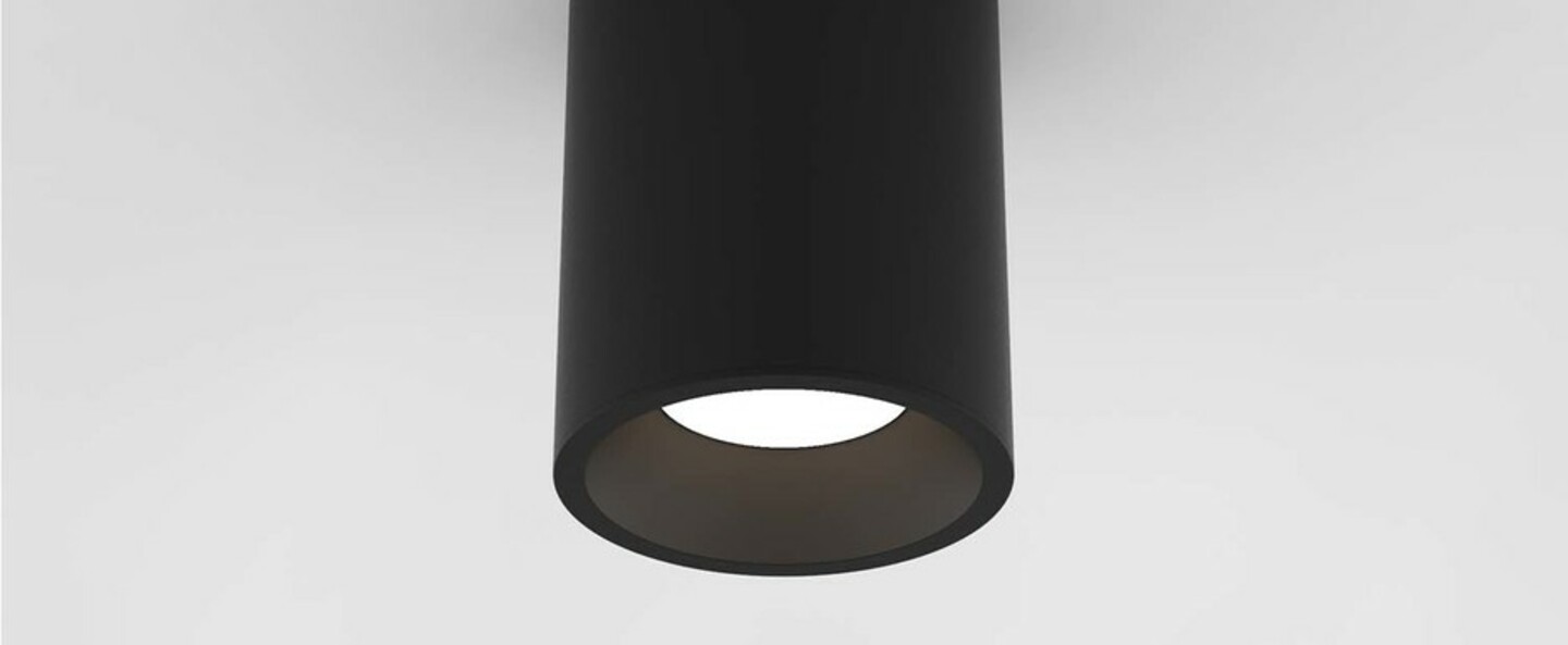 Plafonnier kos round 140 noir mat ip65 led dim 3000k 900 lm o11 5cm h14cm astro normal