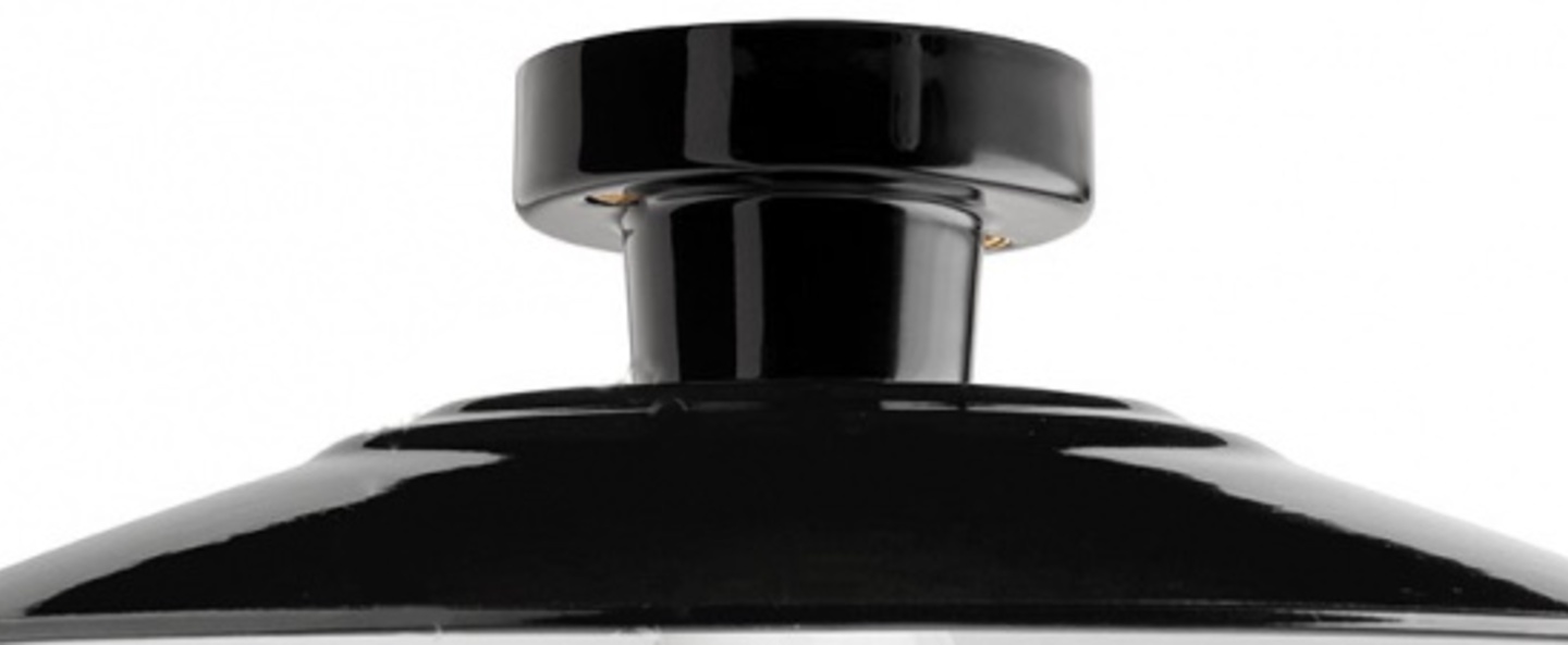 banner-image Plafonnier lampe en porcelaine et email blanc noir o28cm h8 5cm zangra normal