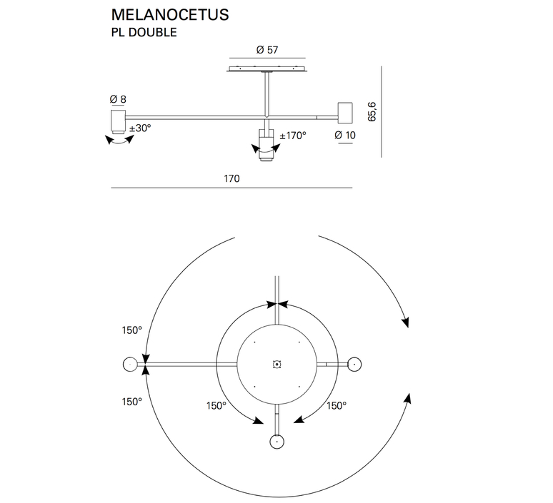 Melanocetus double tristan auer plafonnier ceilling light  contardi acam 002601   design signed nedgis 87978 product